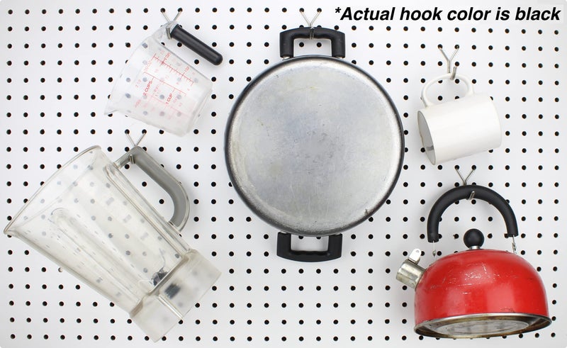 Right Arrange RightArrange Steel Pegboard Hooks 50-Pack 1.5in J-Hook, Black - Will Not Fall Out - Fits Any Peg Board - Multipurpose - Organize Necklaces, Jewelry, Retail Items, Keys, Craft or Supplies - Image 3